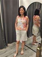 Travel Top Print Mouwloos 2425 Multi Flower