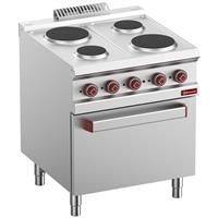 Elektrisch fornuis 4 platen op elektrische oven gn 2/1 en gril | Diamond | E7/4PF7-N