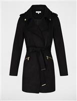 Belted Long Suede Coat 242-Garia Black