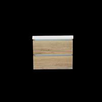 Onderkast Sanilux Trendline Met Greeplijst Aluminium 60x47x52 Cm Naturel Oak