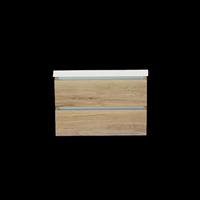 Onderkast Sanilux Trendline Met Greeplijst Aluminium 80x47x52 Cm Naturel Oak