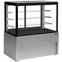 Panoramische gekoelde uitstaltoonbank, geventileerd, 4 niveaus, zonder reserve - grijs | Diamond | C