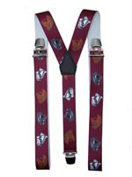 Bretels Paarden Bordeauxrood met extra sterke clips