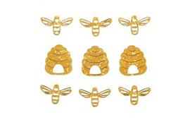 Strooihoutjes - bijen en bijenkorf