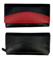 Leren portemonnee met overslag, merk Flores Lederwaren