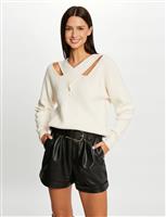 Trui met lange mouwen en openingen 232-Mona Ivoor