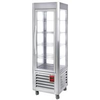 Panoramische vitrine, 5 roosters, 360 lt, rvs | Diamond | SNE/GN-A5-R2