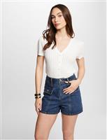 Jumper V-neck short Sleeves 242-Mulyss Off White