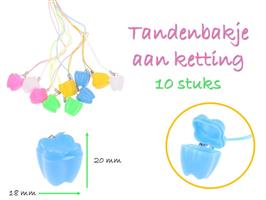 Tandenbakjes aan ketting (10 st.)