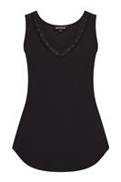 Travel Top met Kant Uni Black 2129