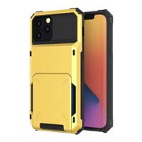 Kaarthouder Hoesje voor iPhone 15 - Wallet Card Slot Portemonnee Flip Cover Case - Geel