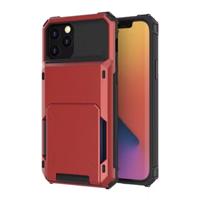 Kaarthouder Hoesje voor iPhone 14 Pro - Wallet Card Slot Portemonnee Flip Cover Case - Rood