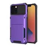 Kaarthouder Hoesje voor iPhone 12 Pro Max - Wallet Card Slot Portemonnee Flip Cover Case - Paars