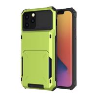 Kaarthouder Hoesje voor iPhone 12 Pro - Wallet Card Slot Portemonnee Flip Cover Case - Groen
