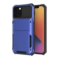 Kaarthouder Hoesje voor iPhone 12 Mini - Wallet Card Slot Portemonnee Flip Cover Case - Blauw