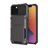 Kaarthouder Hoesje voor iPhone 11 Pro Max - Wallet Card Slot Portemonnee Flip Cover Case - Grijs
