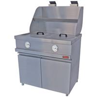 Friteuse op gas heavy duty, 2 ronde kuipen, mechanisch | Diamond | MIKA/2-MC