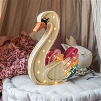 Houten decoratieve lamp - Zwaan Rainbow 2xAA batterijen (zonder dimfunctie of afstandsbediening)