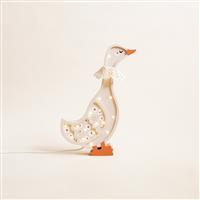 Houten decoratieve lamp - Gans - Wit 2xAA batterijen (zonder dimfunctie of afstandsbediening)