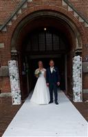 Loper wit met folie