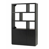 Boekenkast 140 met 3 deuren en 6 open vakken