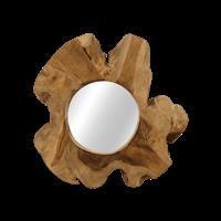 Wandspiegel Kecik - 30x30 - Naturel - Teak/glas