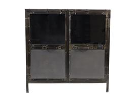 Vitrinekast Brooklyn - 90x40x90 - Grijs - Metaal/glas