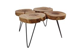 Salontafel Roxy - 4 bladen - natural oil/black