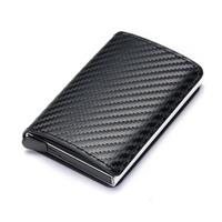 Portemonnee met RFID-creditcardhouder - Vintage leren aluminium etui met geldclip