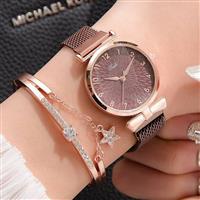 Luxe horloge met armband voor dames - quartz horloge magnetisch / leren band