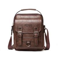 Crossbodytas met grote capaciteit voor heren - Casual schoudertas, zachte handtas PU-leer