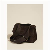 Schoudertas met klep en brede riem - Nubuck PU-leer Vintage handtas met grote capaciteit