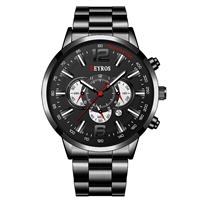 Roestvrijstalen sporthorloge voor heren - quartz horloge kalender lichtgevende klok staal