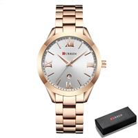Luxe gouden horloge voor dames - roestvrijstalen armband 3 ATM quartz horloge polshorloge