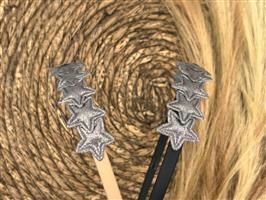 Diadeem met sterretjes - kerstcollectie - glitters - ster – antraciet — Zwarte diadeem