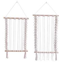 Cliphouder (klein, links) - haarspeldjes opbergen - haarstrikjes ophangen - macrame - boho - geweven