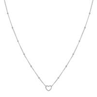 KIDS - Ketting om te delen - open hartje - stainless steel (verkleurt niet) - met verlengkettinkje -
