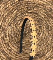 Diadeem flower - kleine bloemetjes - zwarte kleur diadeem – oranje/bruine bloemen