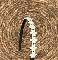 Diadeem flower - kleine bloemetjes - zwarte kleur diadeem – groene bloemen