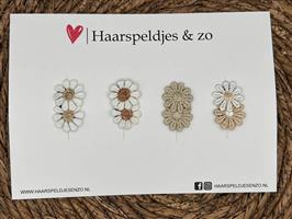 Haarspeldje antislip - babys - kinderen - meisjes - setje 6 - mix bloemetjes