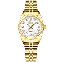 Luxe gouden horloge voor dames - strass quartz horloge waterdicht polshorloge