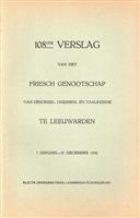 108ste verslag van het friesch genootschap 1936