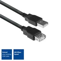 ACT AC3040 USB-kabel 1,8 m USB 2.0 USB A Zwart
