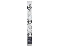 Kerstbal kerstballen Hangdecoratie kerstfiguren Zilver +/- 3 cm koker 9 st Chique glas Hangers kerst