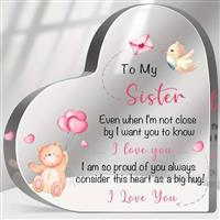 Hart van Epoxy met Decoratie To my Sister 10*1 cm Gift, geschenk, cadeau, herinnering