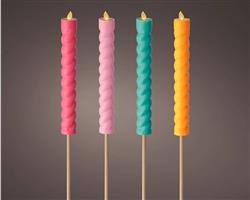 Set LEDFAKKELS Solar Lumineo LED kaars INTENSIEF Swirl. Vlameffect  4*106 cm  /set van 4 Ledcandle v