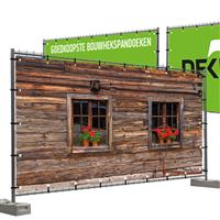 Bouwhekdoeken Blokhut met ramen 335x174 cm