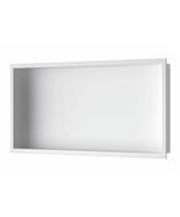 Inbouwnis Luca Sanitair 60x30x6,5cm RVS Mat Wit