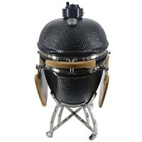 Big kamado houtskoolbarbecue 22inch/56 cm zwart