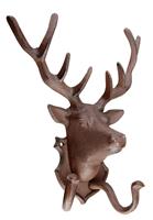 Kapstokhaak hert met gewei, 2 haken, gietijzer DB42